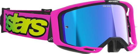 Alpinestars Crossbril Vision 8 Vista Pink/Yellow Mirror-Blue