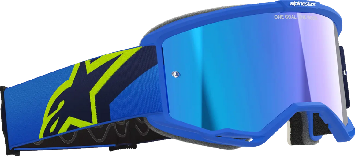 Alpinestars Crossbril Vision 5 Corp Blue/Yellow Mirror-Blue