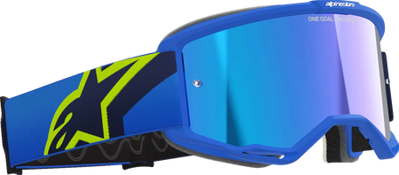 Alpinestars Crossbril Vision 5 Corp Blue/Yellow Mirror-Blue