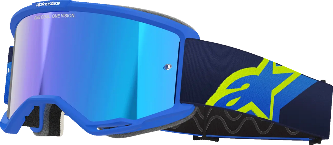 Alpinestars Crossbril Vision 5 Corp Blue/Yellow Mirror-Blue