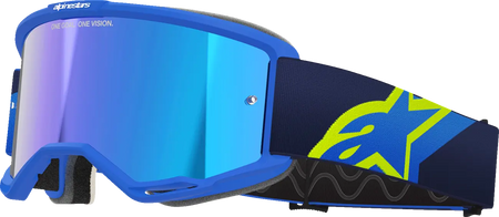 Alpinestars Crossbril Vision 5 Corp Blue/Yellow Mirror-Blue