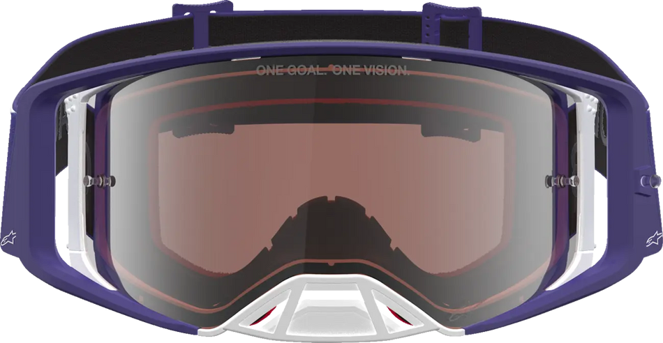 Alpinestars Crossbril Supertech Atrox Deep Blue White Mirror-Silver