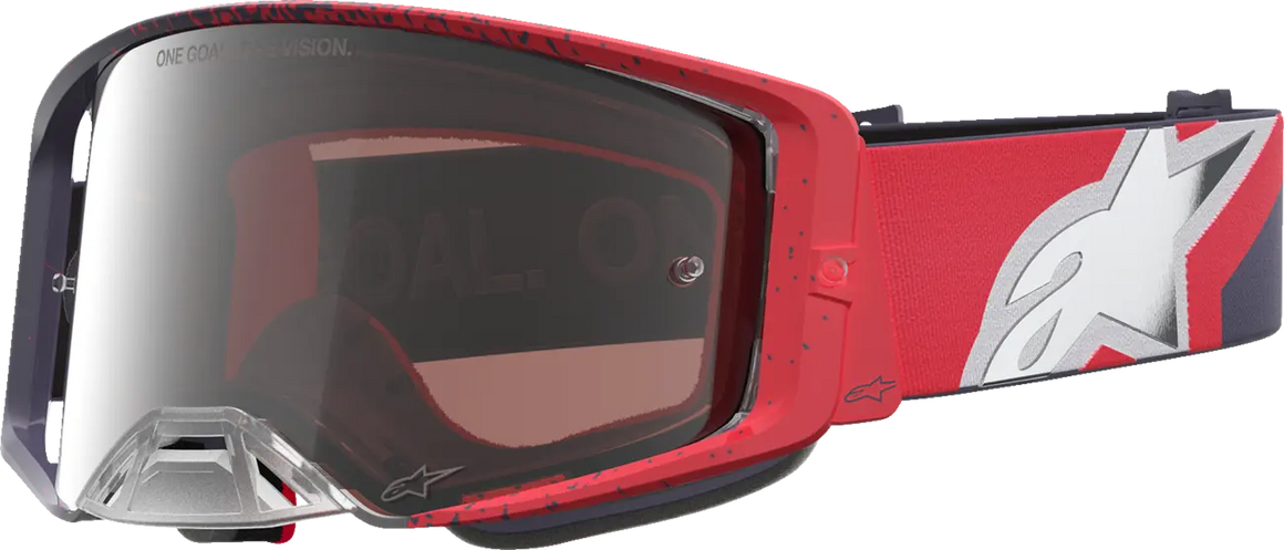 Alpinestars Crossbril Supertech Hiten Black Red Mirror Mirror-Silver