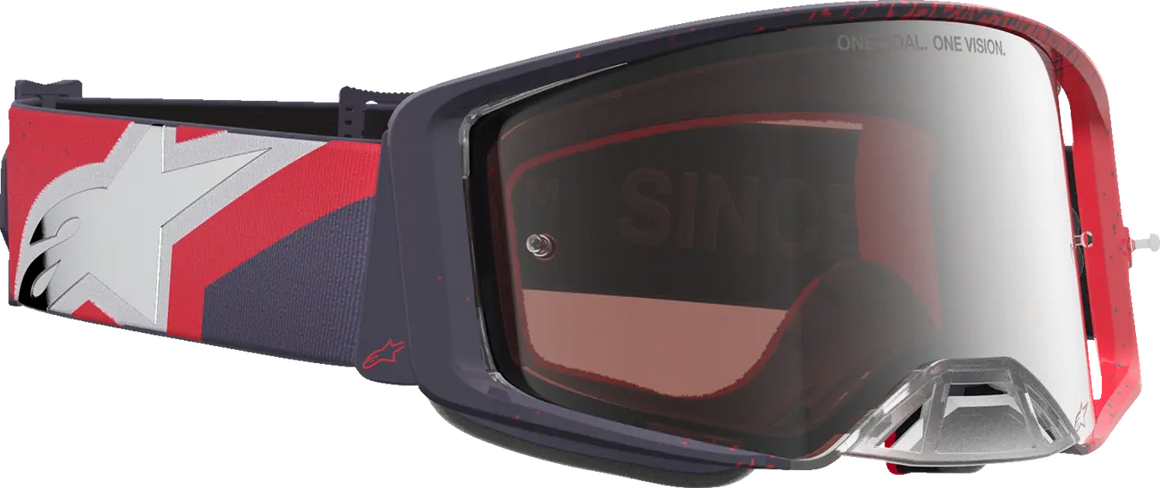 Alpinestars Crossbril Supertech Hiten Black Red Mirror Mirror-Silver