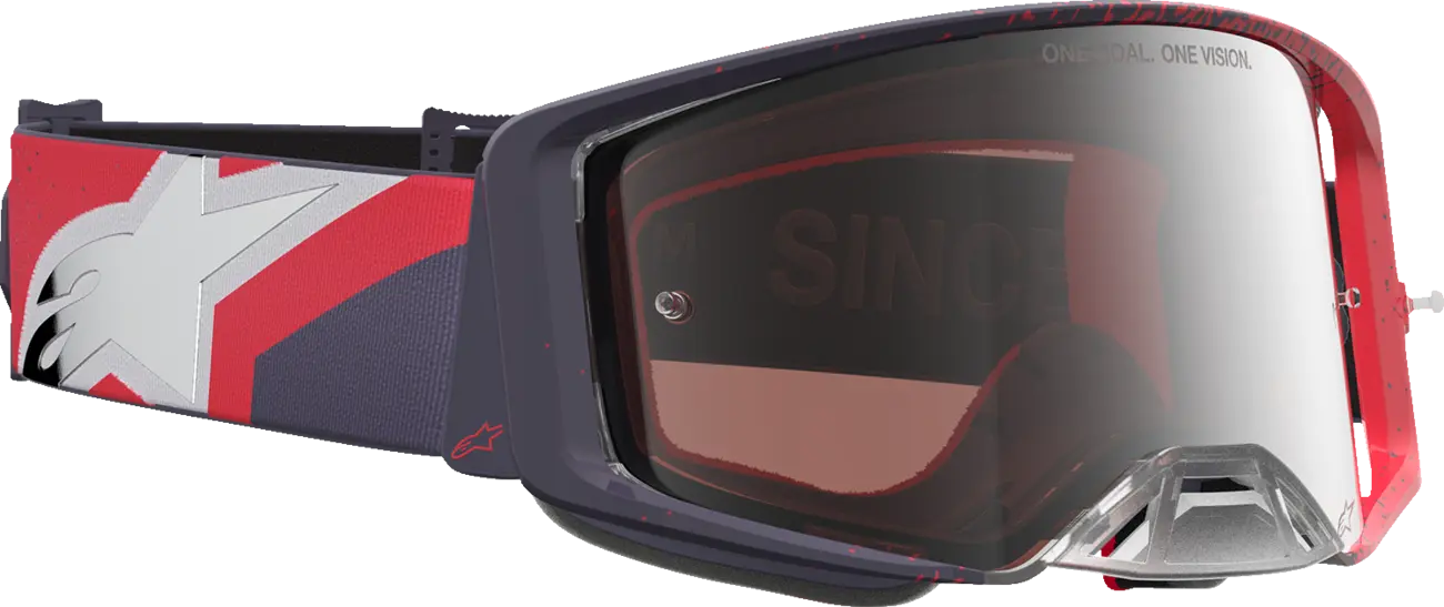 Alpinestars Crossbril Supertech Hiten Black Red Mirror Mirror-Silver