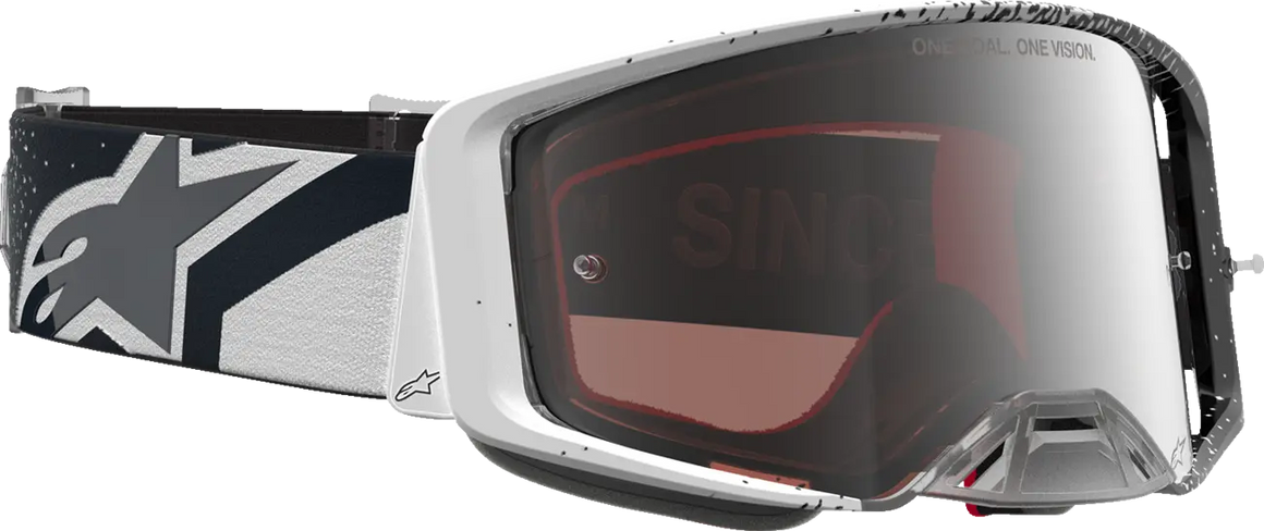 Alpinestars Crossbril Supertech Hiten White Black Mirror-Silver