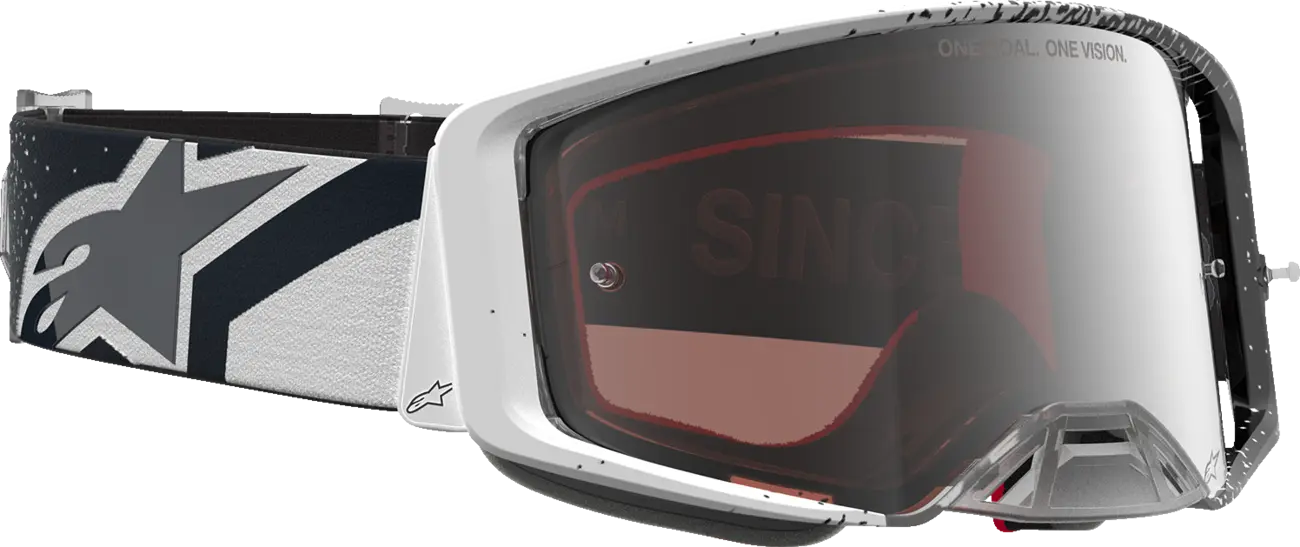 Alpinestars Crossbril Supertech Hiten White Black Mirror-Silver