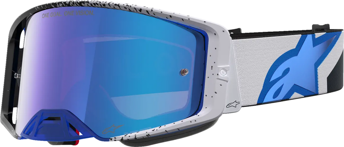 Alpinestars Crossbril Supertech Hiten Black Blithe Blue Mirror-Blue