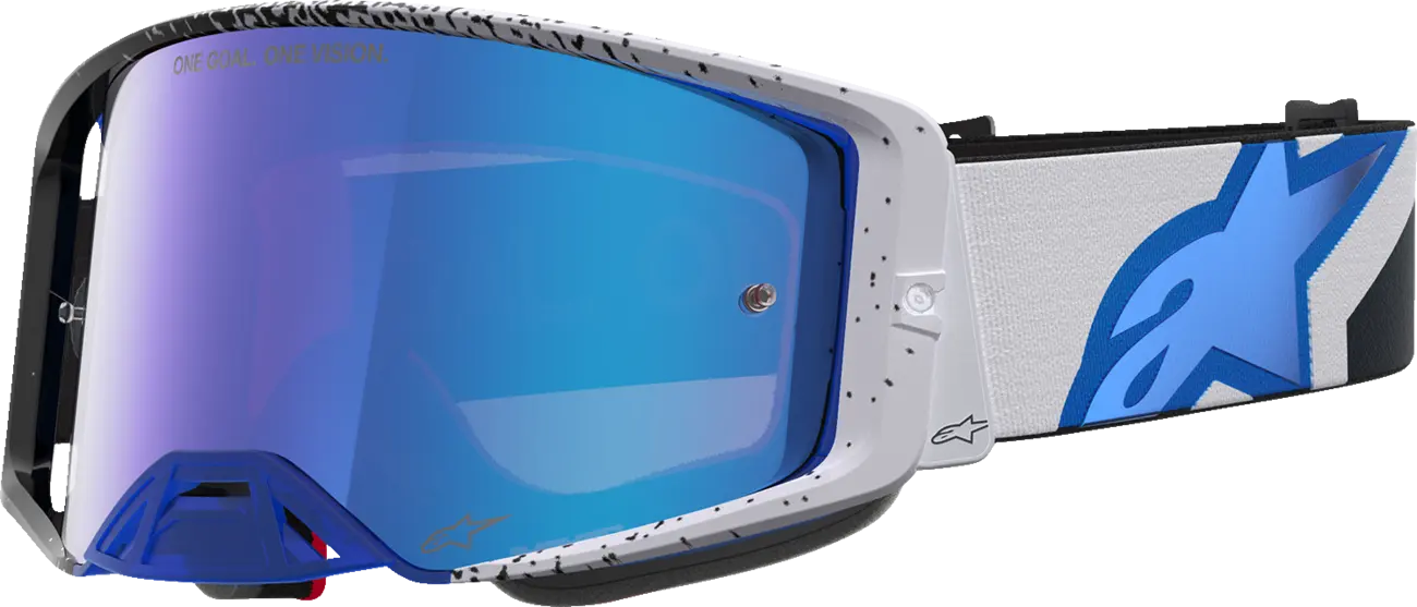 Alpinestars Crossbril Supertech Hiten Black Blithe Blue Mirror-Blue