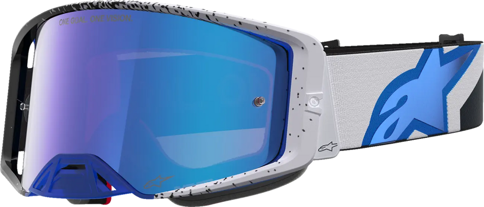 Alpinestars Crossbril Supertech Hiten Black Blithe Blue Mirror-Blue