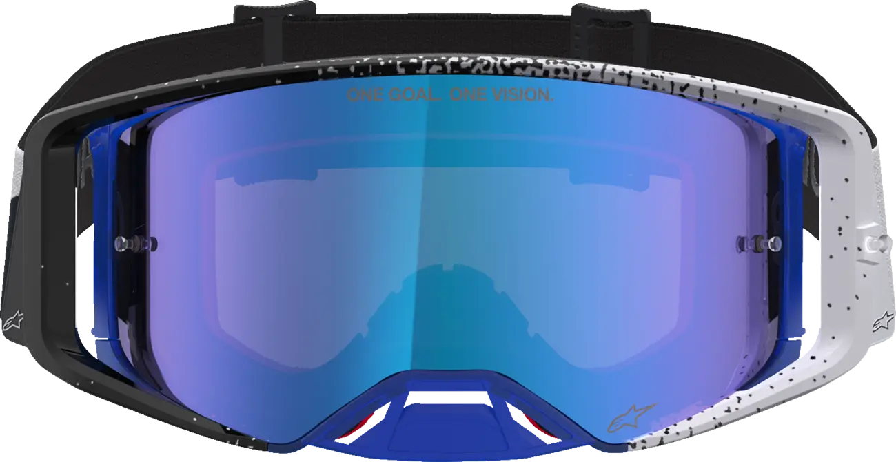 Alpinestars Crossbril Supertech Hiten Black Blithe Blue Mirror-Blue