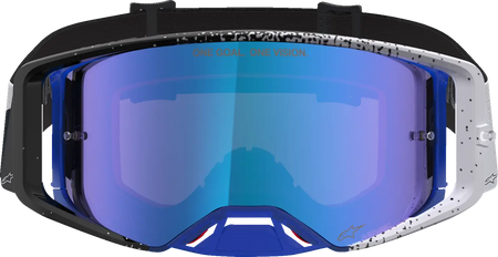 Alpinestars Crossbril Supertech Hiten Black Blithe Blue Mirror-Blue