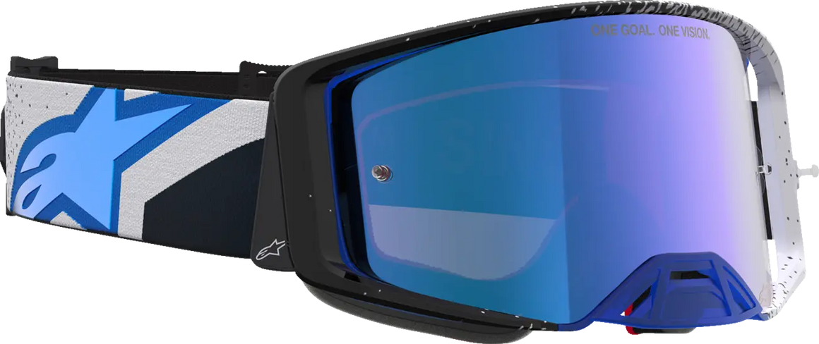 Alpinestars Crossbril Supertech Hiten Black Blithe Blue Mirror-Blue