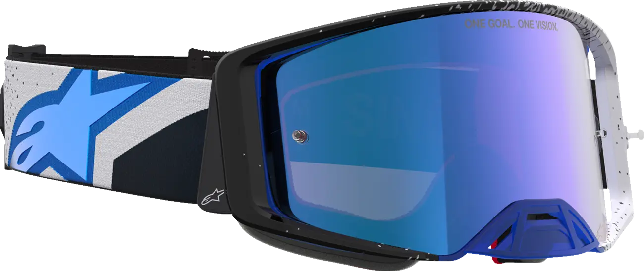 Alpinestars Crossbril Supertech Hiten Black Blithe Blue Mirror-Blue