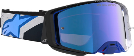 Alpinestars Crossbril Supertech Hiten Black Blithe Blue Mirror-Blue
