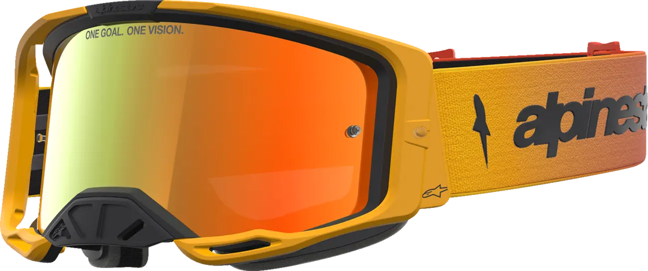 Alpinestars Crossbril Vision 8 Amber Fire Red Black Mirror-Red