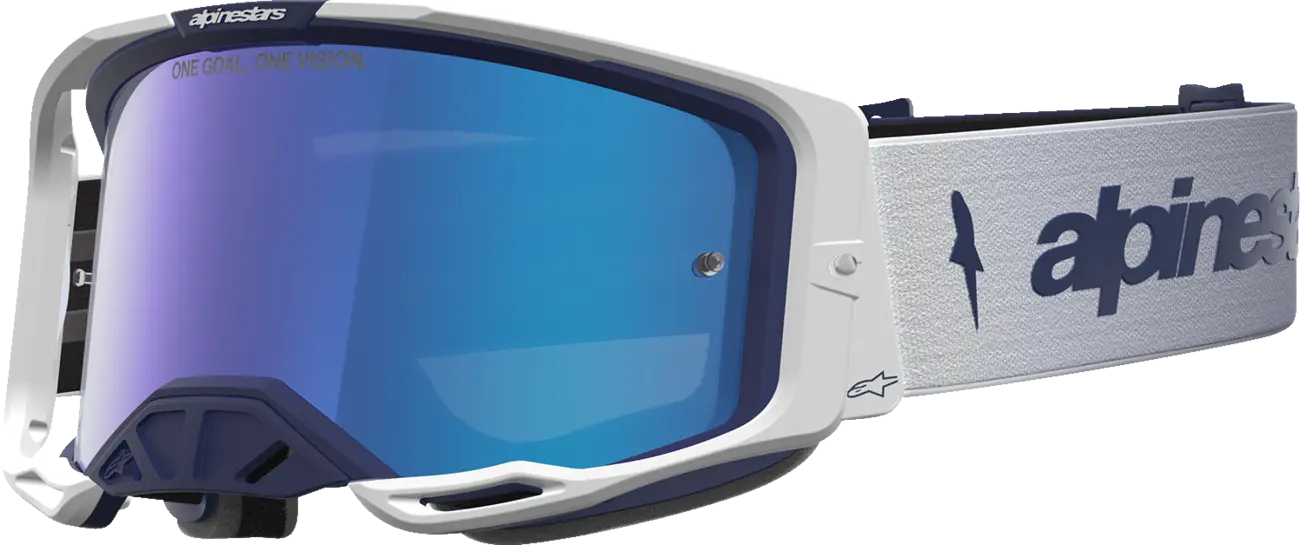 Alpinestars Crossbril Vision 8 Amber Navy White Mirror-Blue