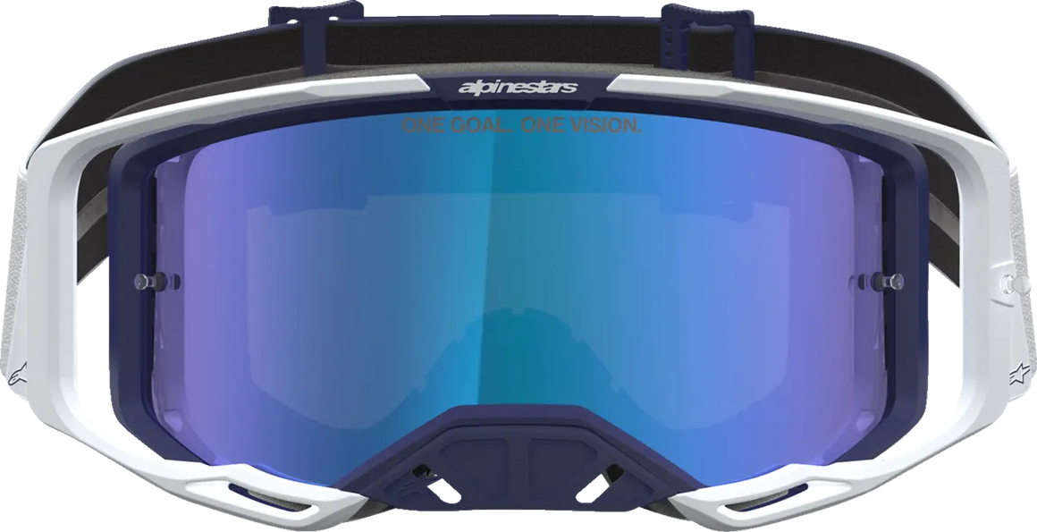 Alpinestars Crossbril Vision 8 Amber Navy White Mirror-Blue