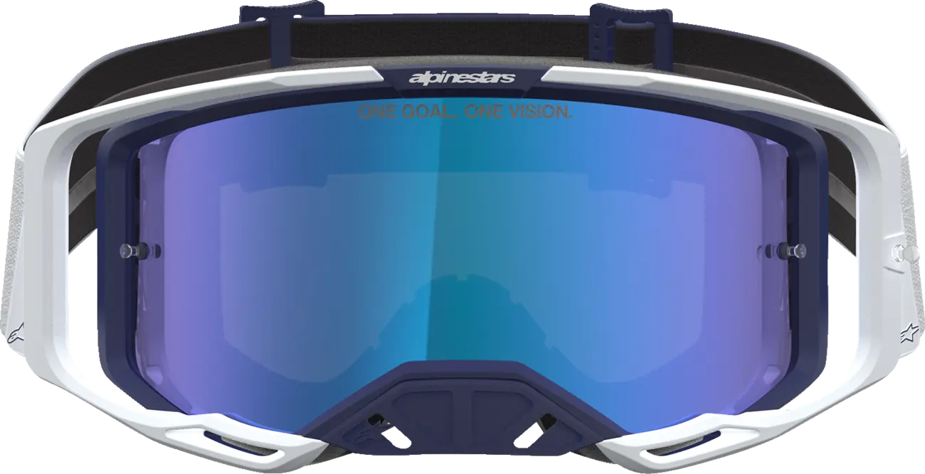 Alpinestars Crossbril Vision 8 Amber Navy White Mirror-Blue