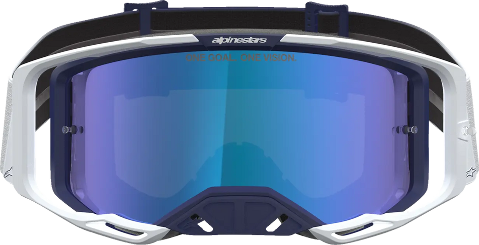 Alpinestars Crossbril Vision 8 Amber Navy White Mirror-Blue