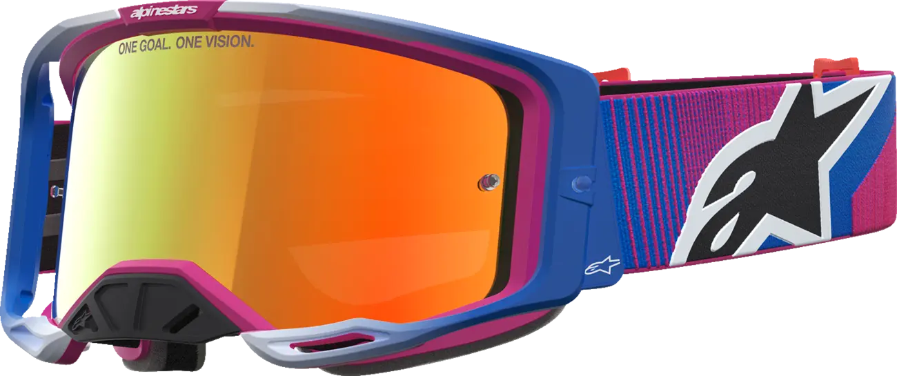 Alpinestars Crossbril Vision 8 Maven Fire Red Black Mirror-Red