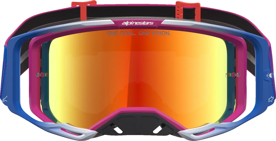 Alpinestars Crossbril Vision 8 Maven Fire Red Black Mirror-Red