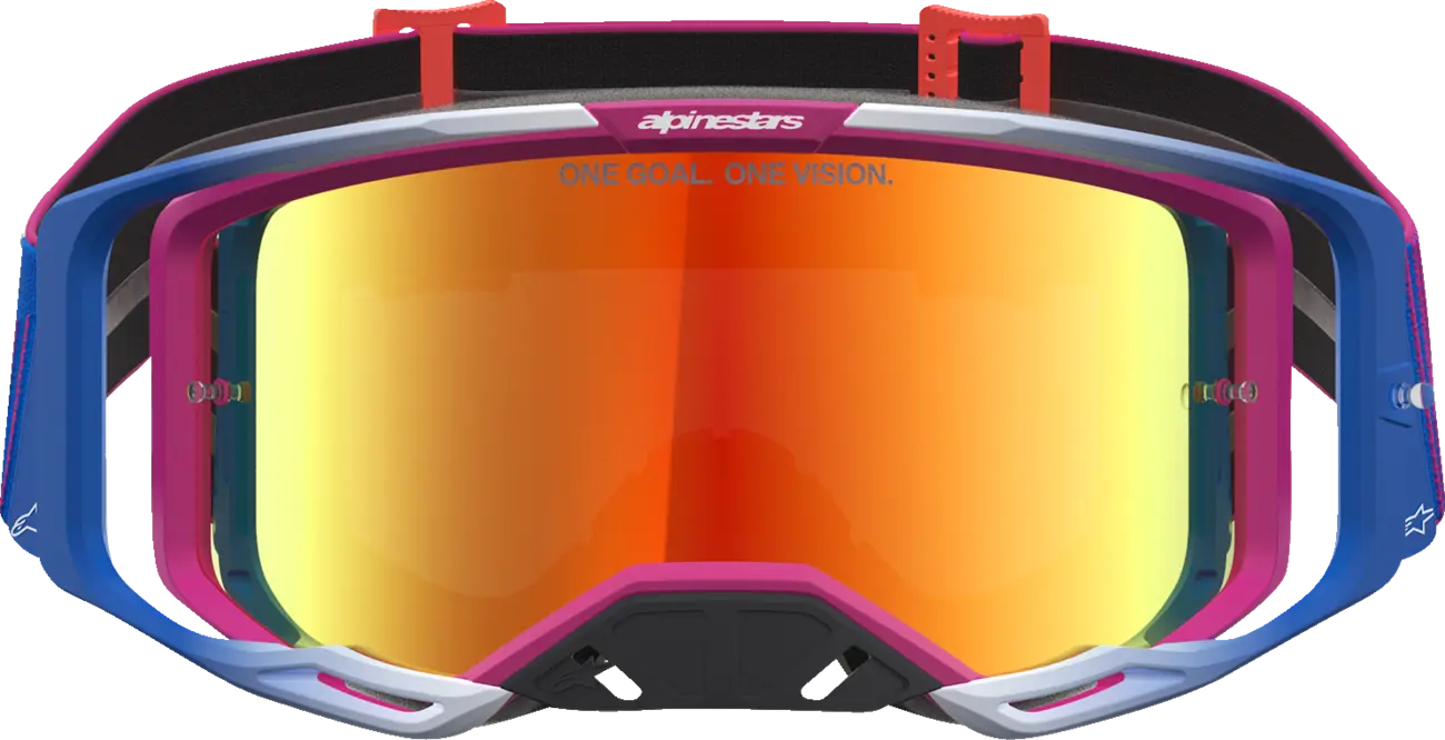 Alpinestars Crossbril Vision 8 Maven Fire Red Black Mirror-Red