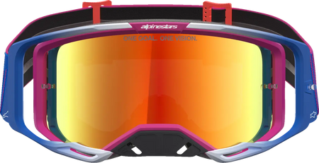 Alpinestars Crossbril Vision 8 Maven Fire Red Black Mirror-Red