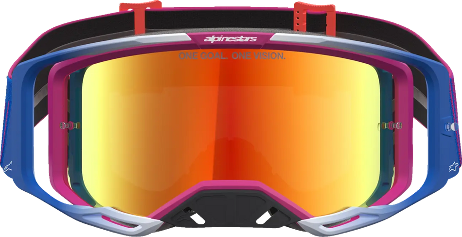 Alpinestars Crossbril Vision 8 Maven Fire Red Black Mirror-Red