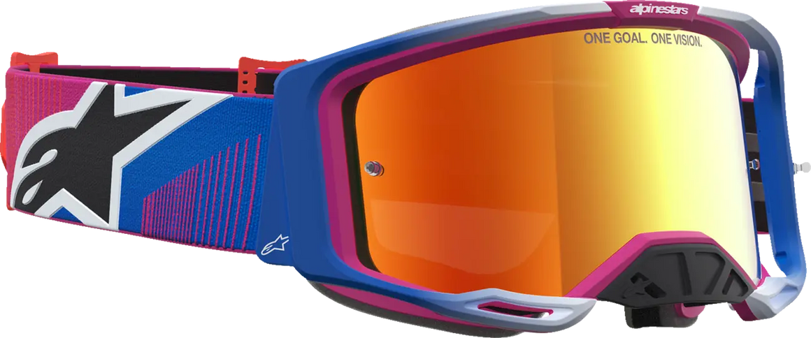 Alpinestars Crossbril Vision 8 Maven Fire Red Black Mirror-Red