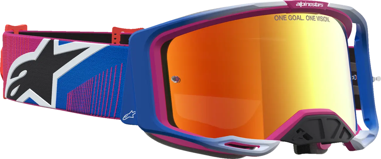 Alpinestars Crossbril Vision 8 Maven Fire Red Black Mirror-Red