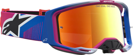 Alpinestars Crossbril Vision 8 Maven Fire Red Black Mirror-Red