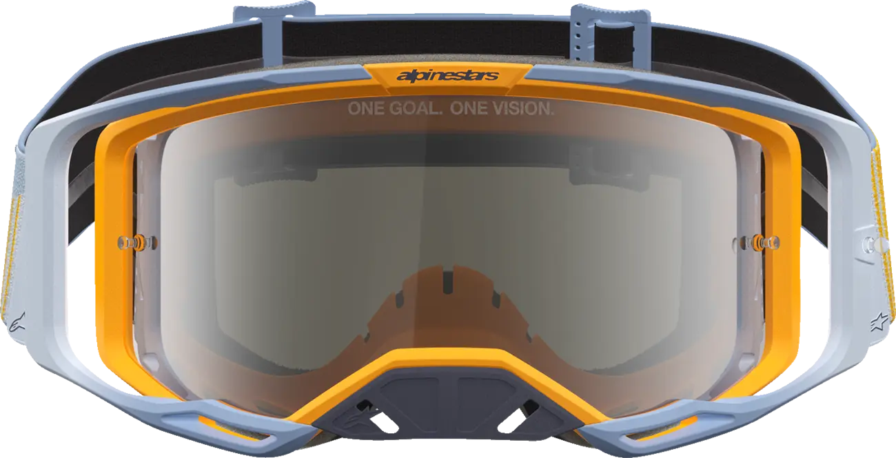 Alpinestars Crossbril Vision 8 Maven Dust Blue Orange Mirror-Silver