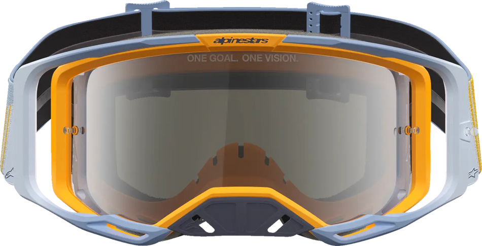 Alpinestars Crossbril Vision 8 Maven Dust Blue Orange Mirror-Silver