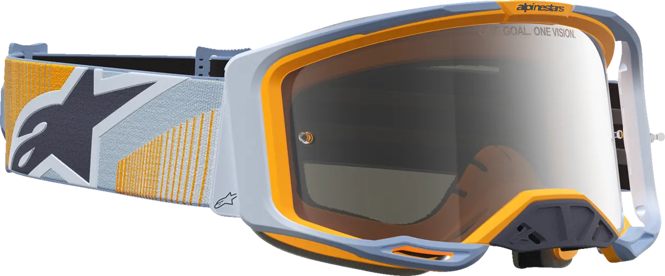 Alpinestars Crossbril Vision 8 Maven Dust Blue Orange Mirror-Silver