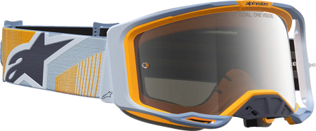 Alpinestars Crossbril Vision 8 Maven Dust Blue Orange Mirror-Silver