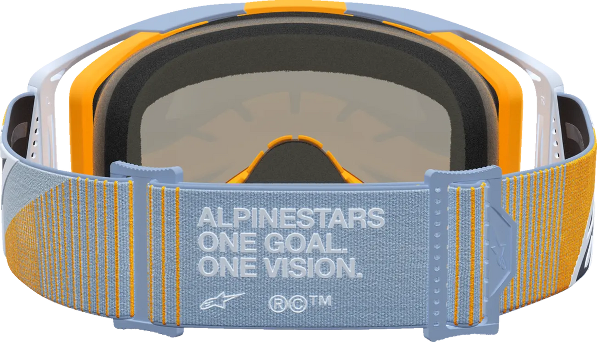 Alpinestars Crossbril Vision 8 Maven Dust Blue Orange Mirror-Silver