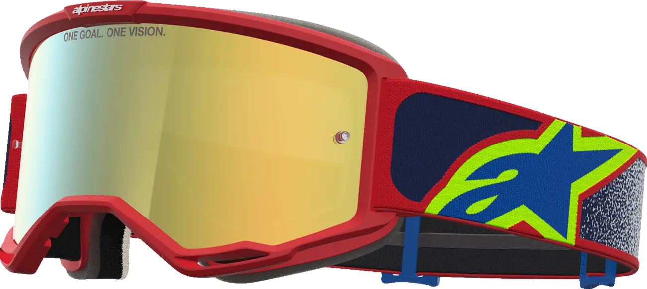 Alpinestars Crossbril Vision 5 Drag Fire Red Blue Mirror-Gold