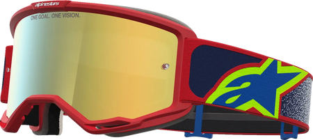 Alpinestars Crossbril Vision 5 Drag Fire Red Blue Mirror-Gold