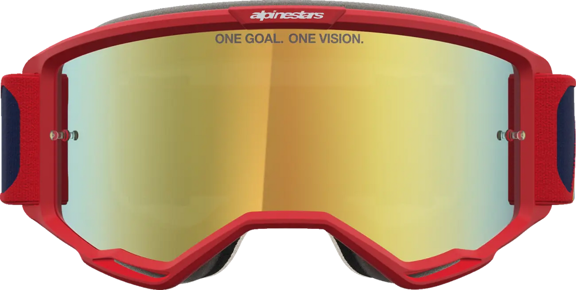 Alpinestars Crossbril Vision 5 Drag Fire Red Blue Mirror-Gold
