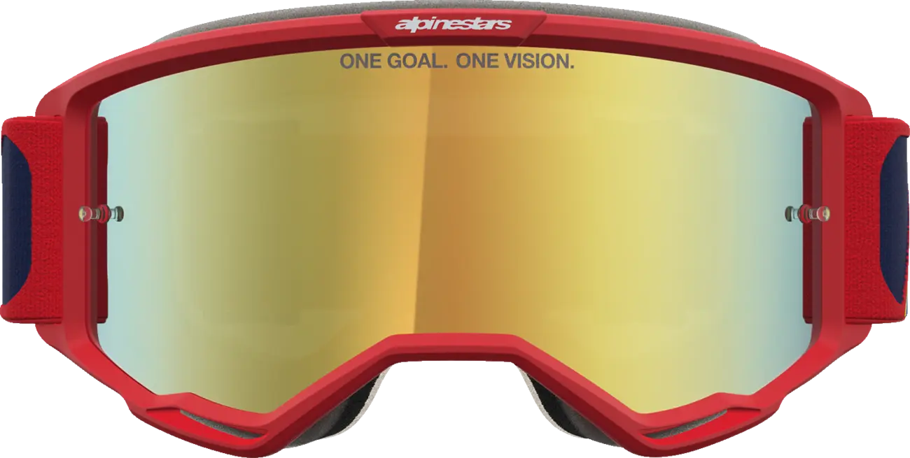 Alpinestars Crossbril Vision 5 Drag Fire Red Blue Mirror-Gold