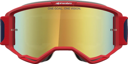 Alpinestars Crossbril Vision 5 Drag Fire Red Blue Mirror-Gold