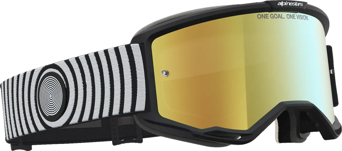Alpinestars Crossbril Vision 5 Hone Black White Mirror Mirror-Gold