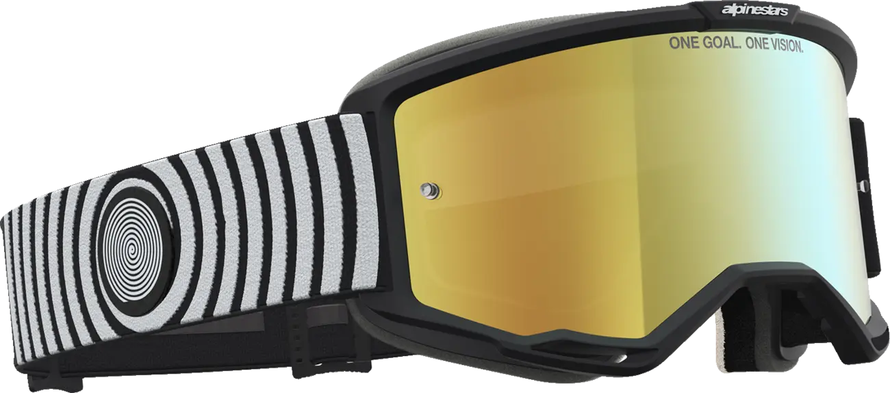 Alpinestars Crossbril Vision 5 Hone Black White Mirror Mirror-Gold