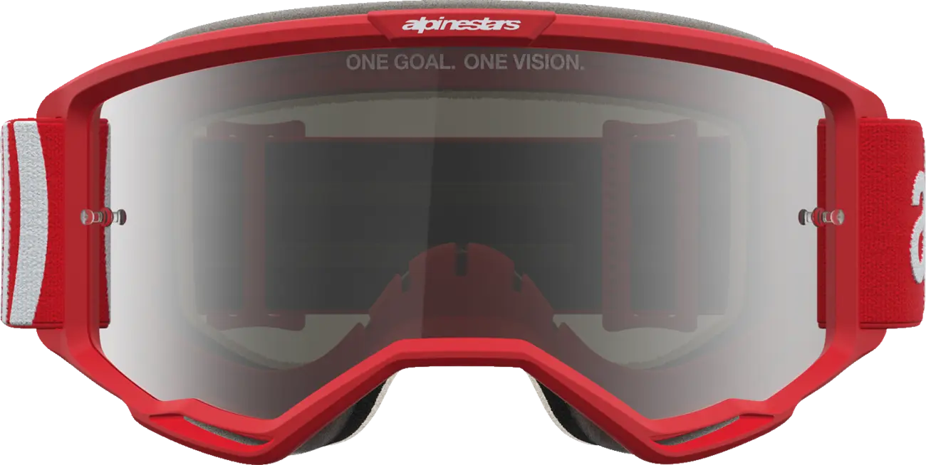 Alpinestars Crossbril Vision 5 Hone Red White Mirror-Silver
