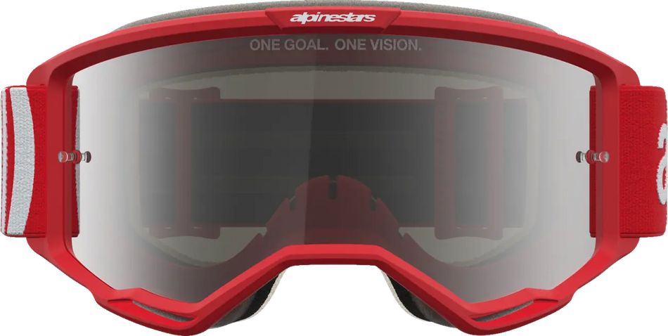 Alpinestars Crossbril Vision 5 Hone Red White Mirror-Silver