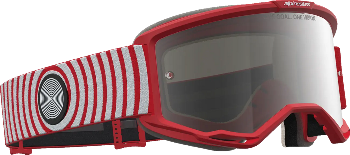 Alpinestars Crossbril Vision 5 Hone Red White Mirror-Silver