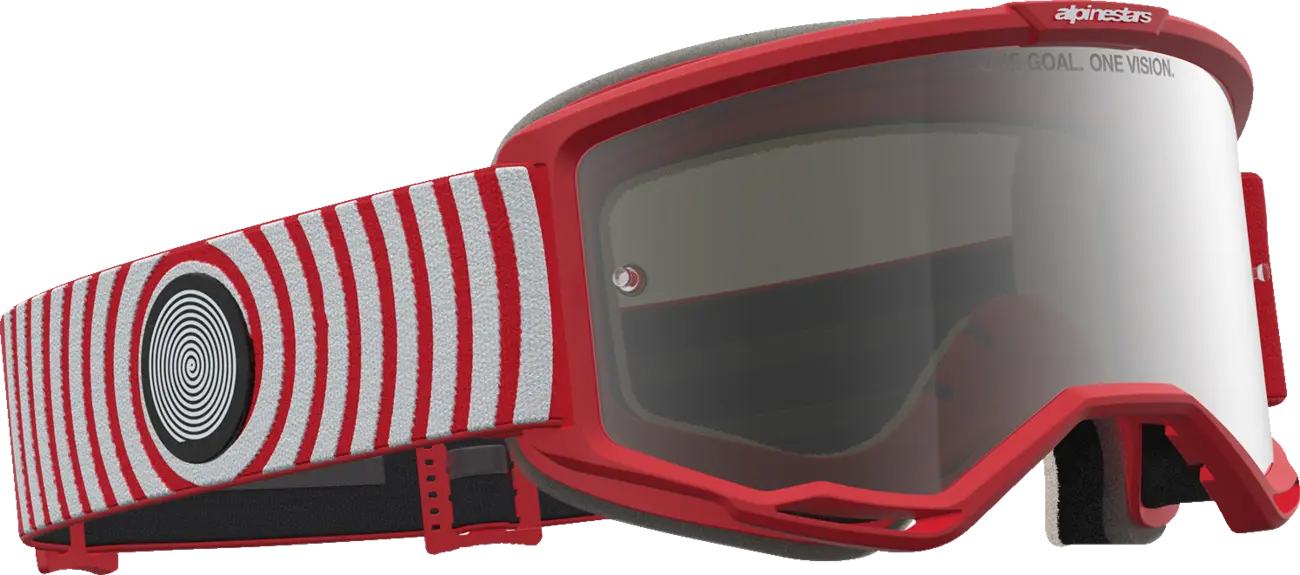 Alpinestars Crossbril Vision 5 Hone Red White Mirror-Silver