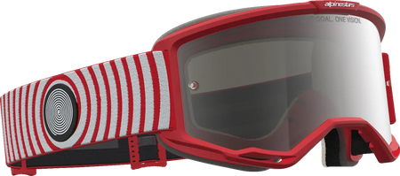 Alpinestars Crossbril Vision 5 Hone Red White Mirror-Silver