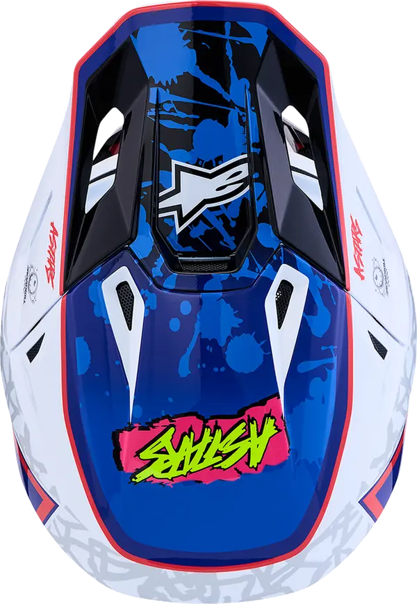 Alpinestars Helm SM7 BLASTER Wit/Blauw/Rood